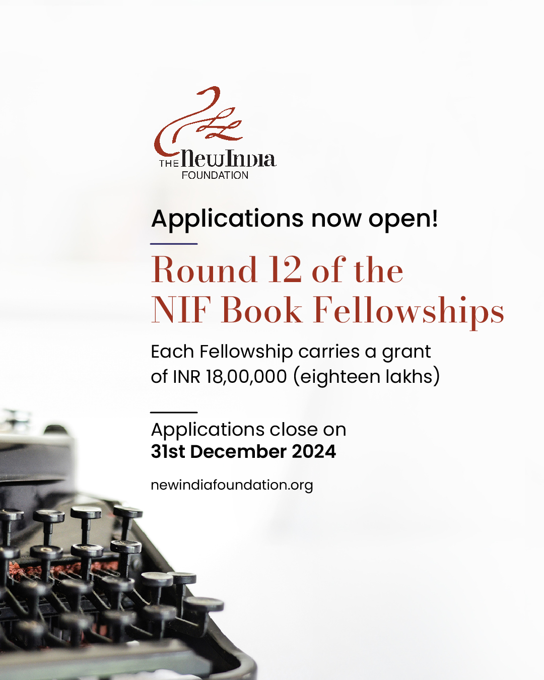 The New India Foundation calls for applications Round 12 of the NIF Book Fellowships on Contemporary India